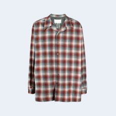 메종 마르지엘라 체크 로고 패치 셔츠